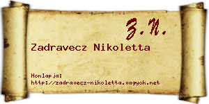 Zadravecz Nikoletta névjegykártya