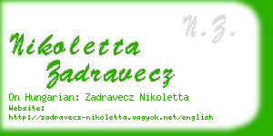 nikoletta zadravecz business card